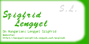 szigfrid lengyel business card